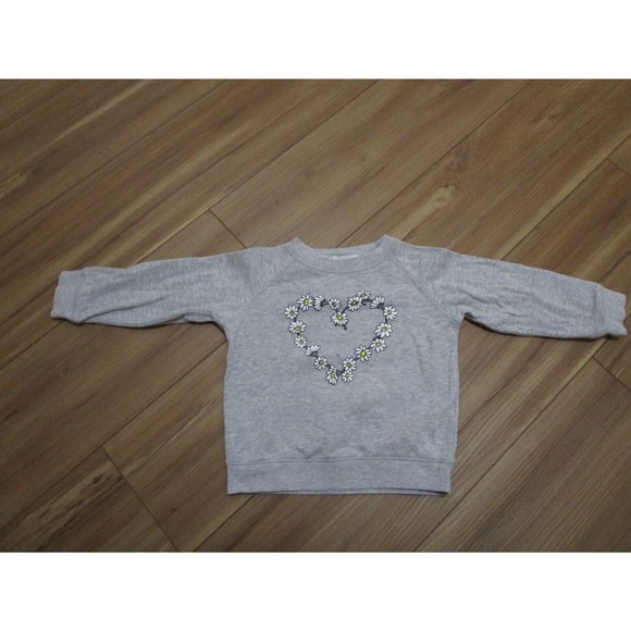 Stella McCartney Kids gray print daisy heart  sweatshirt size 3yrs PLS READ - Picture 3 of 9